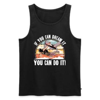 Skydiving Parachuting Parachute - Men's Premium Organic Tank Top - black - Front - AI Model Male 178 light (178cm)