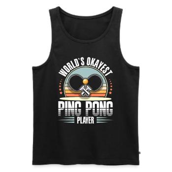 Table Tennis Ping Pong - Débardeur bio Premium Homme - noir - Devant - AI Model Male 178 light (178cm)
