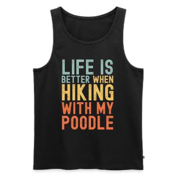 Poodle Hiking dog retro - Men's Premium Organic Tank Top - black - Front - Michal (187cm)