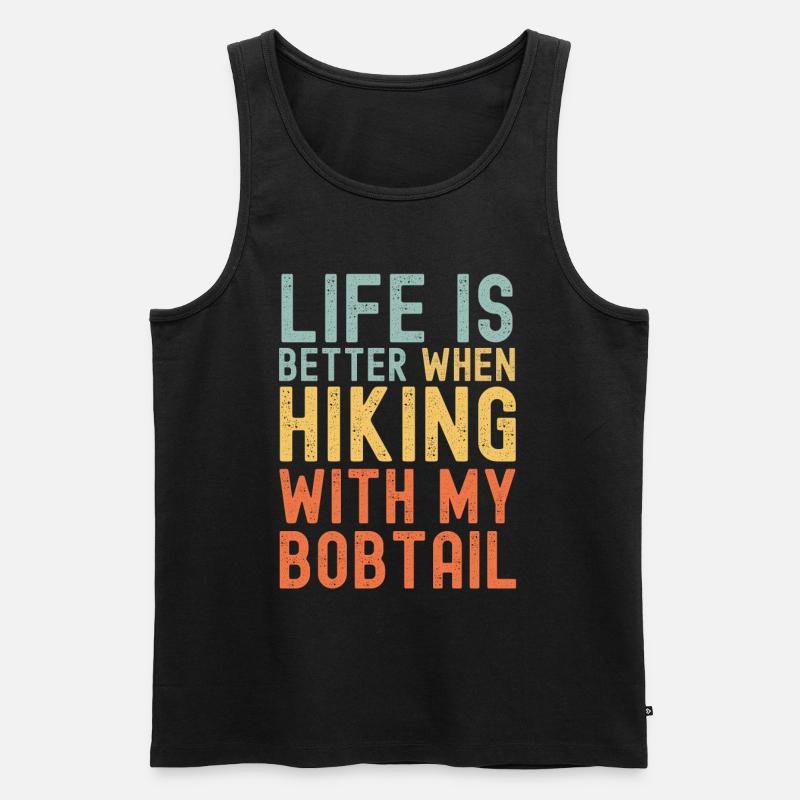 Bobtail Wanderhund retro - Männer Premium Bio Tank Top - Schwarz