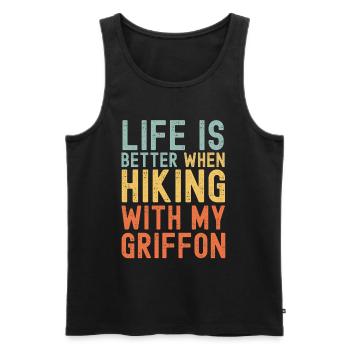 Griffon Wanderhund retro - Männer Premium Bio Tank Top - Schwarz - Vorne - AI Model Male 178 light (178cm)
