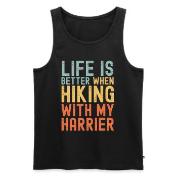 Harrier Wanderhund retro - Männer Premium Bio Tank Top - Schwarz - Vorne - AI Model Male 178 light (178cm)