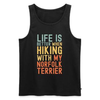 Norfolk-Terrier Wanderhund retro - Männer Premium Bio Tank Top - Schwarz - Vorne - AI Model Male 178 light (178cm)