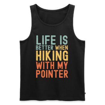 Pointer Hiking dog retro - Men's Premium Organic Tank Top - black - Front - AI Model Male 178 light (178cm)