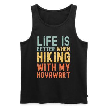 Hovawart Hiking dog retro - Men's Premium Organic Tank Top - black - Front - Michal (187cm)