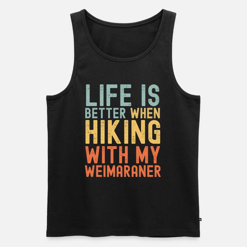 Weimaraner Wanderhund retro - Männer Premium Bio Tank Top - Schwarz
