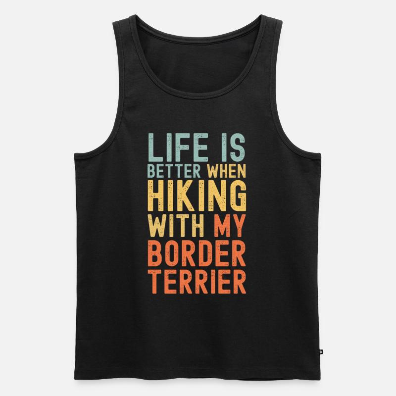 Border-Terrier Wanderhund retro - Männer Premium Bio Tank Top - Schwarz