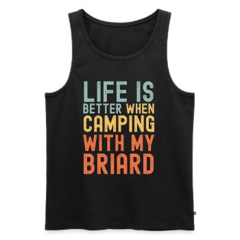 Briard Camping retro vintage - Men's Premium Organic Tank Top - black - Front - Michal (187cm)