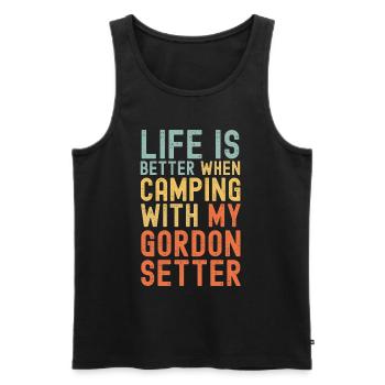 Gordon Setter Camping retro vintage - Men's Premium Organic Tank Top - black - Front - Michal (187cm)