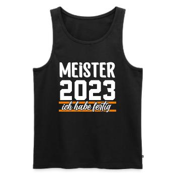 Meister 2023 Meisterprüfung Meisterbrief - Männer Premium Bio Tank Top - Schwarz - Vorne - Michal (187cm)