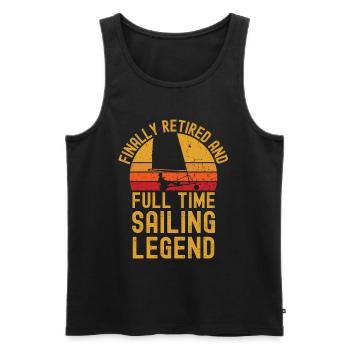Beach sailing pension retro vintage - Débardeur bio Premium Homme - noir - Devant - Michal (187cm)