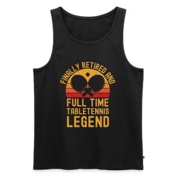 Tennis de table pension rétro vintage - Débardeur bio Premium Homme - noir - Devant - Michal (187cm)