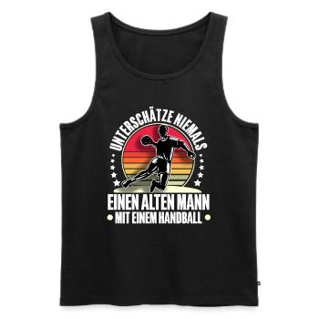 Handball Handballer - Männer Premium Bio Tank Top - Schwarz - Vorne - Michal (187cm)