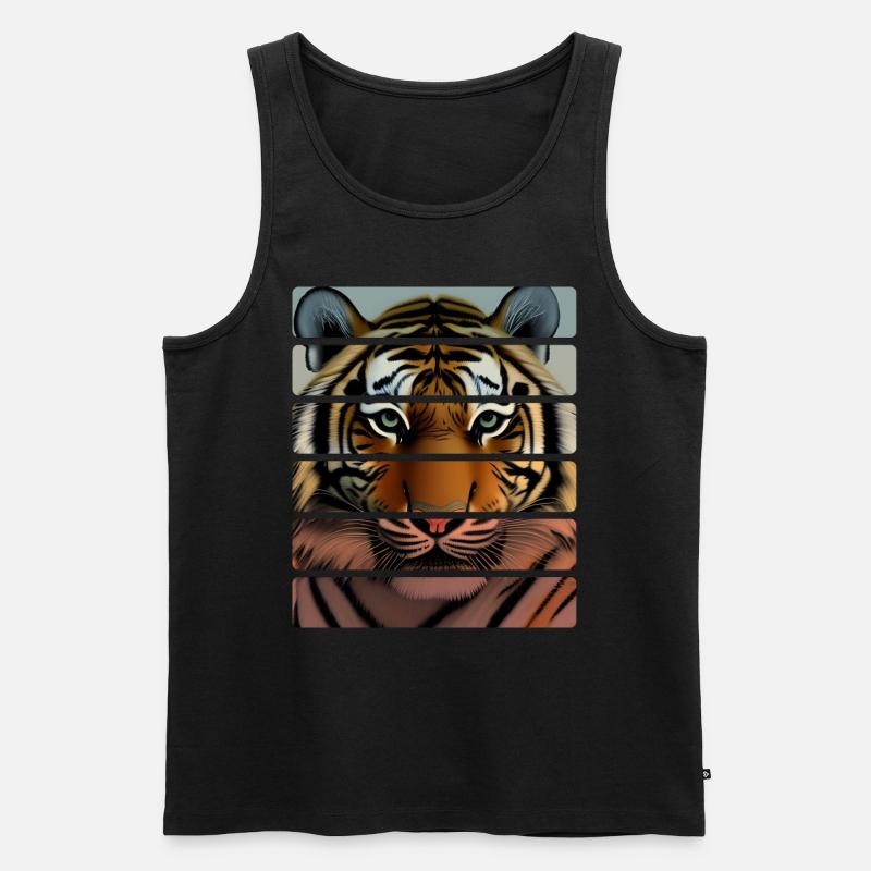 Tiger - Männer Premium Bio Tank Top - Schwarz