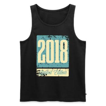 2018 Anniversaire de naissance Année de naissance - Débardeur bio Premium Homme - noir - Devant - AI Model Male 178 light (178cm)