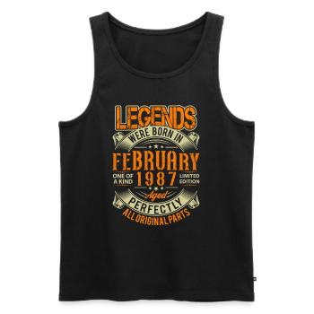 1987 Februar Geburtstag Legende - Männer Premium Bio Tank Top - Schwarz - Vorne - Michal (187cm)