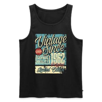 1962 Birthday vintage Retro Legend - Men's Premium Organic Tank Top - black - Front - Michal (187cm)