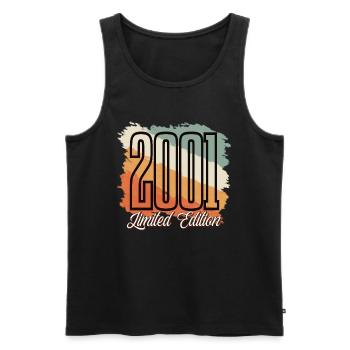 2001 Year of birth Birthday Year of construction Vintage Retro - Men's Premium Organic Tank Top - black - Front - Michal (187cm)