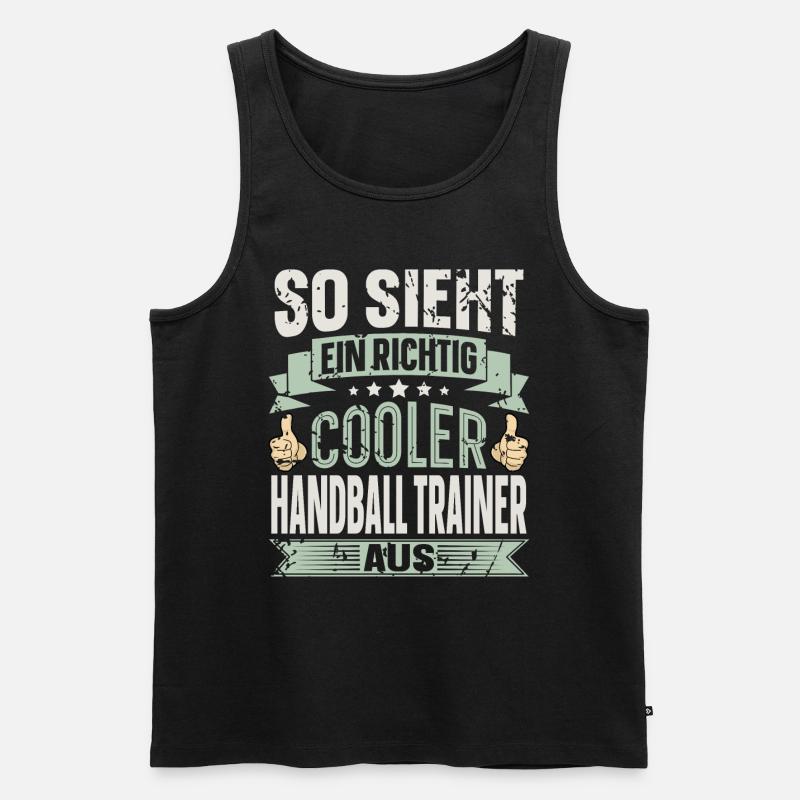Handballtrainer Handball - Männer Premium Bio Tank Top - Schwarz