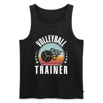 Volleyball Trainer - Männer Premium Bio Tank Top - Schwarz - Vorne - Michal (187cm)