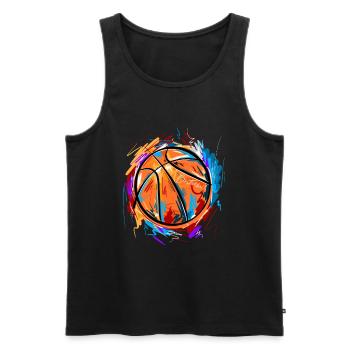 Basketball Basketballer - Männer Premium Bio Tank Top - Schwarz - Vorne - Michal (187cm)
