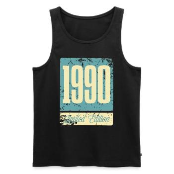1990 Born Birthday Year of birth - Men's Premium Organic Tank Top - black - Front - Michal (187cm)