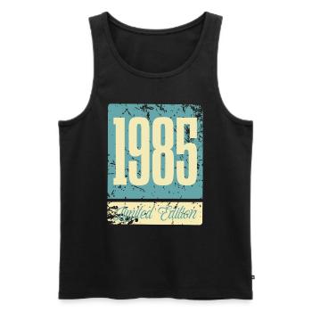 1985 Anniversaire de naissance Année de naissance - Débardeur bio Premium Homme - noir - Devant - Michal (187cm)