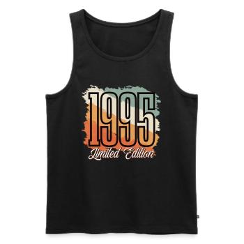 1995 Année de naissance Anniversaire Année de construction Vintage Rétro - Débardeur bio Premium Homme - noir - Devant - Michal (187cm)