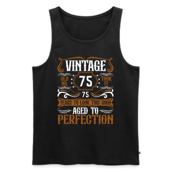 75th Birthday Vintage Retro - Men's Premium Organic Tank Top - black - Front - Michal (187cm)