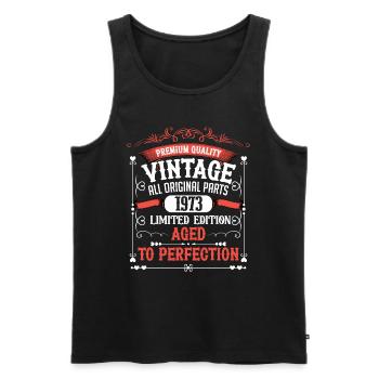 1973 Année de naissance Né Anniversaire Vintage - Débardeur bio Premium Homme - noir - Devant - Michal (187cm)