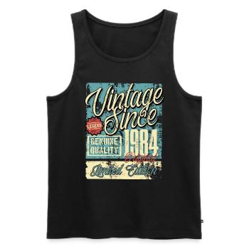 1984 Birthday vintage Retro Legend - Men's Premium Organic Tank Top - black - Front - Michal (187cm)