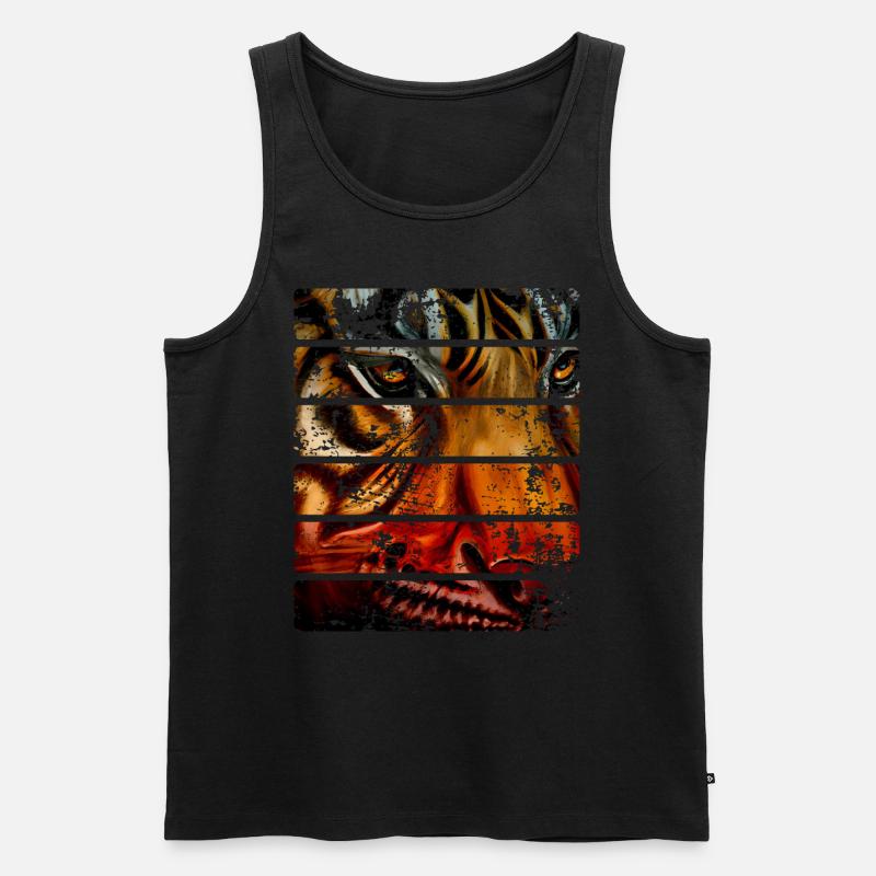 Tiger - Männer Premium Bio Tank Top - Schwarz