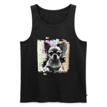 Chihuahua - Men's Premium Organic Tank Top - black - Front - AI Model Male 178 light (178cm)