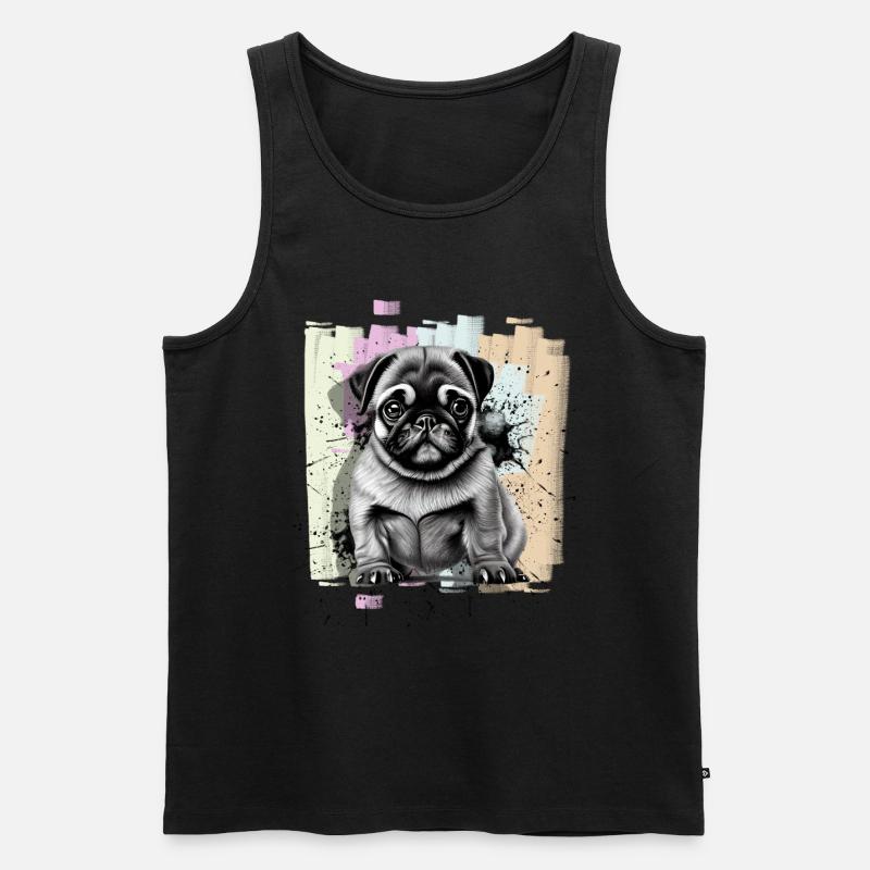 Mops - Männer Premium Bio Tank Top - Schwarz
