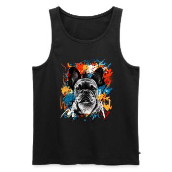 Bouledogue français - Débardeur bio Premium Homme - noir - Devant - Michal (187cm)