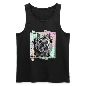 Yorkshire Terrier Yorkie - Men's Premium Organic Tank Top - black - Front - AI Model Male 178 light (178cm)
