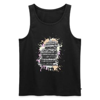Reading books book - Men's Premium Organic Tank Top - black - Front - AI Model Male 178 light (178cm)