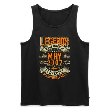 2007 Mai Geburtstag Legende - Männer Premium Bio Tank Top - Schwarz - Vorne - Michal (187cm)