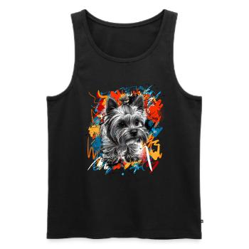 Yorkshire Terrier - Männer Premium Bio Tank Top - Schwarz - Vorne - AI Model Male 178 light (178cm)
