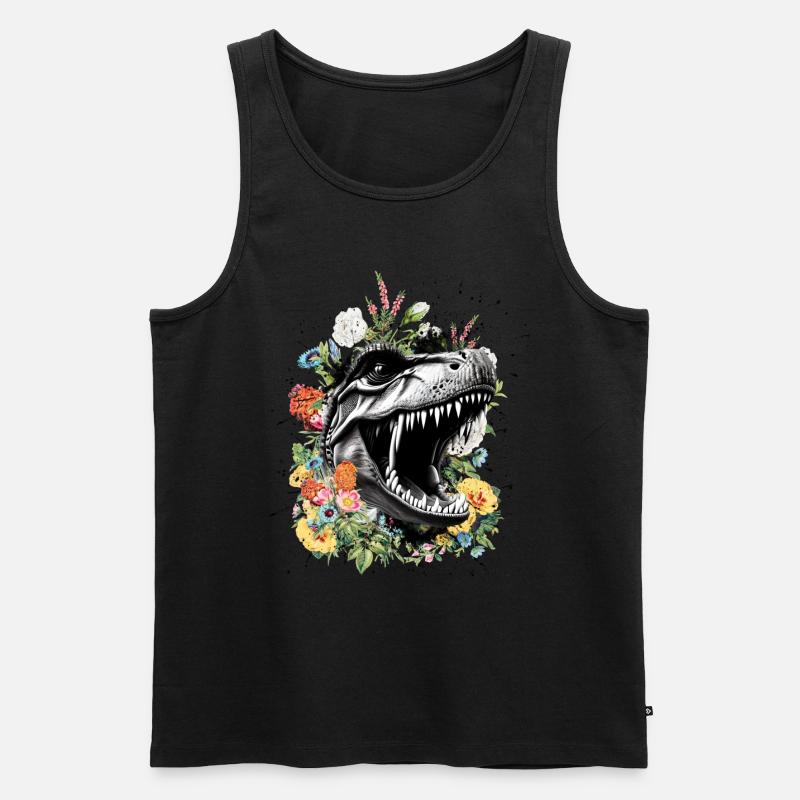 T Rex - Männer Premium Bio Tank Top - Schwarz