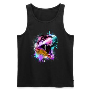 T Rex Bunt - Men's Premium Organic Tank Top - black - Front - Michal (187cm)