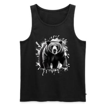 Bear - Men's Premium Organic Tank Top - black - Front - Michal (187cm)