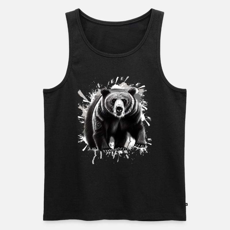 Bär - Männer Premium Bio Tank Top - Schwarz