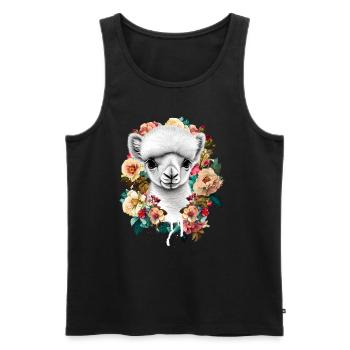 Alpaka - Männer Premium Bio Tank Top - Schwarz - Vorne - Michal (187cm)