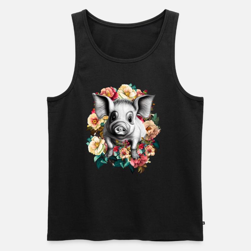 Schwein - Männer Premium Bio Tank Top - Schwarz