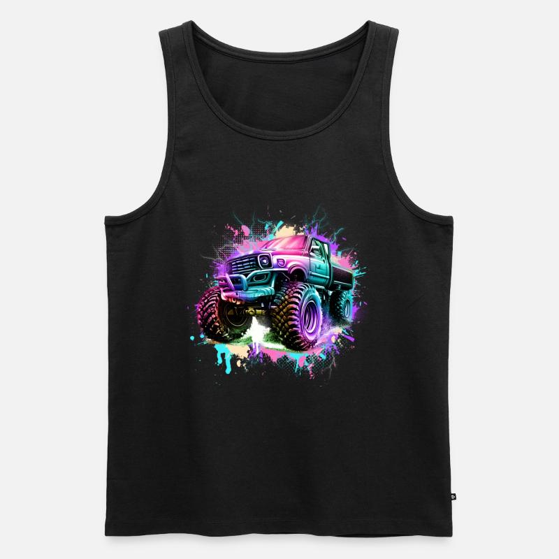 Monstertruck - Männer Premium Bio Tank Top - Schwarz