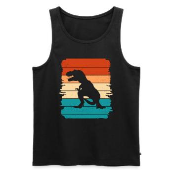 T Rex - Männer Premium Bio Tank Top - Schwarz - Vorne - Michal (187cm)