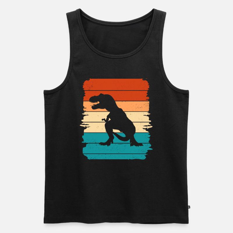 T Rex - Männer Premium Bio Tank Top - Schwarz