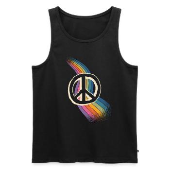 Peace Love - Männer Premium Bio Tank Top - Schwarz - Vorne - AI Model Male 178 light (178cm)