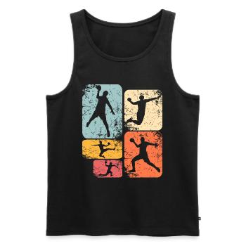 Handball Handballer - Männer Premium Bio Tank Top - Schwarz - Vorne - AI Model Male 178 light (178cm)